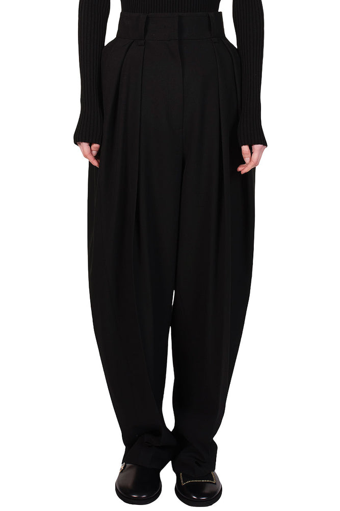 We11done Black High Waist Tapered Trousers