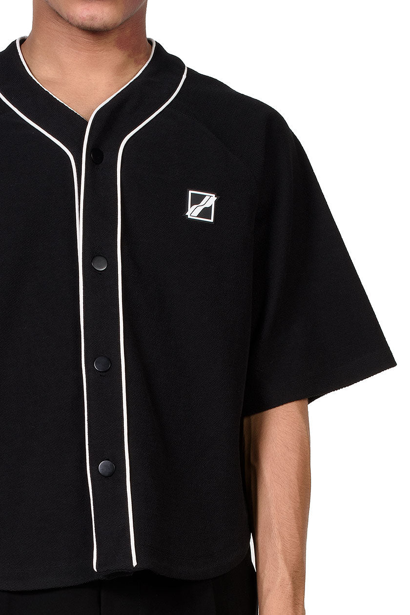 We11done Black Baseball Jersey Shirt
