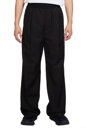 We11done Black WD Logo Trousers 