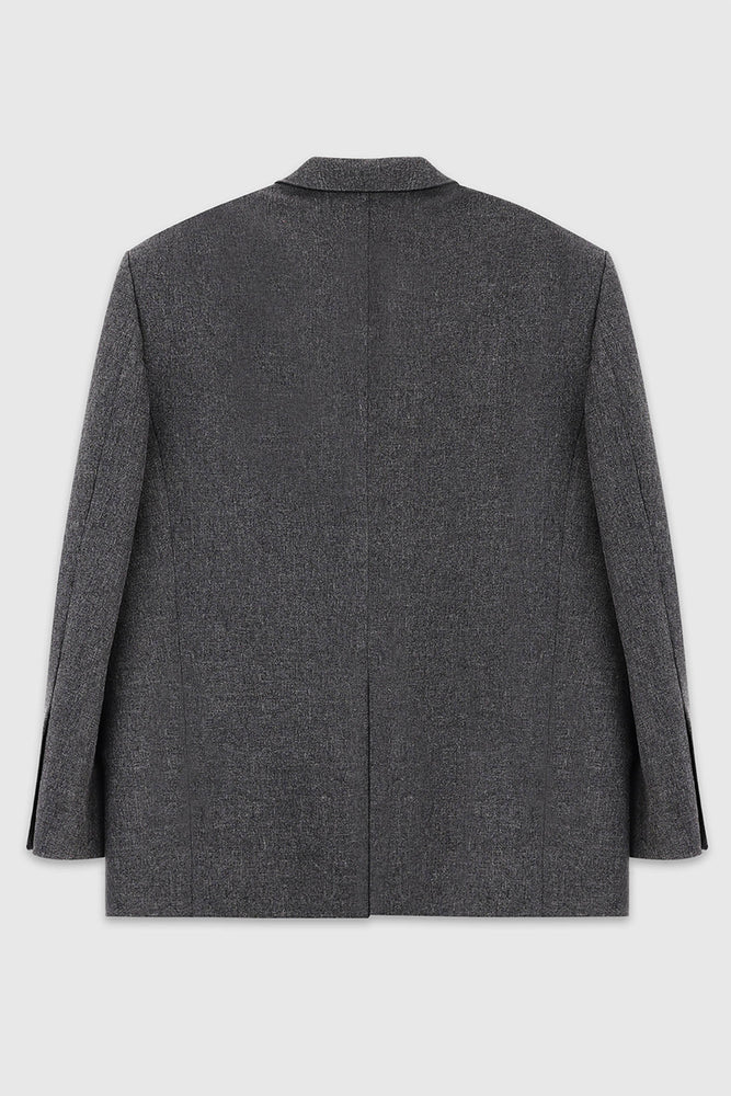 We11done Charcoal Oversized Suit Logo Blazer