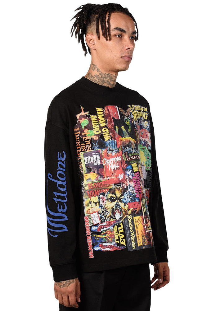 We11done Black horror Collage T-shirt