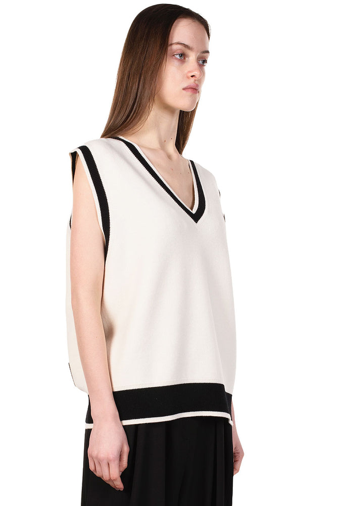 We11done Ivory Knit Vest