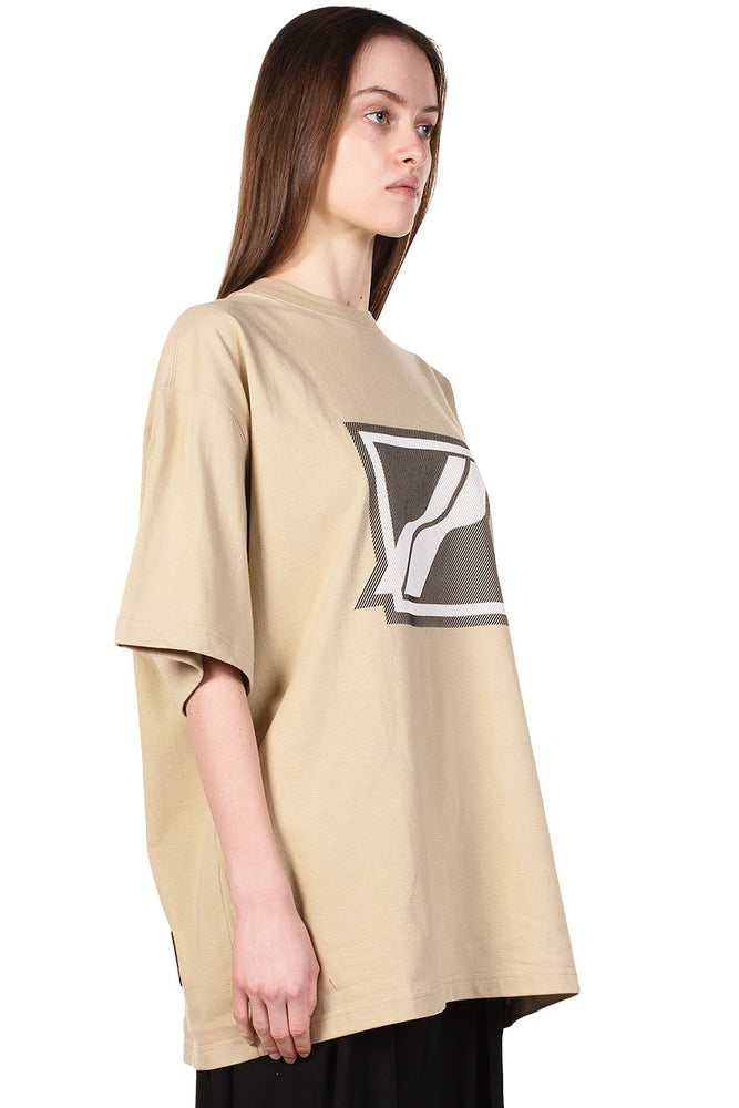 We11done Beige Logo T-shirt